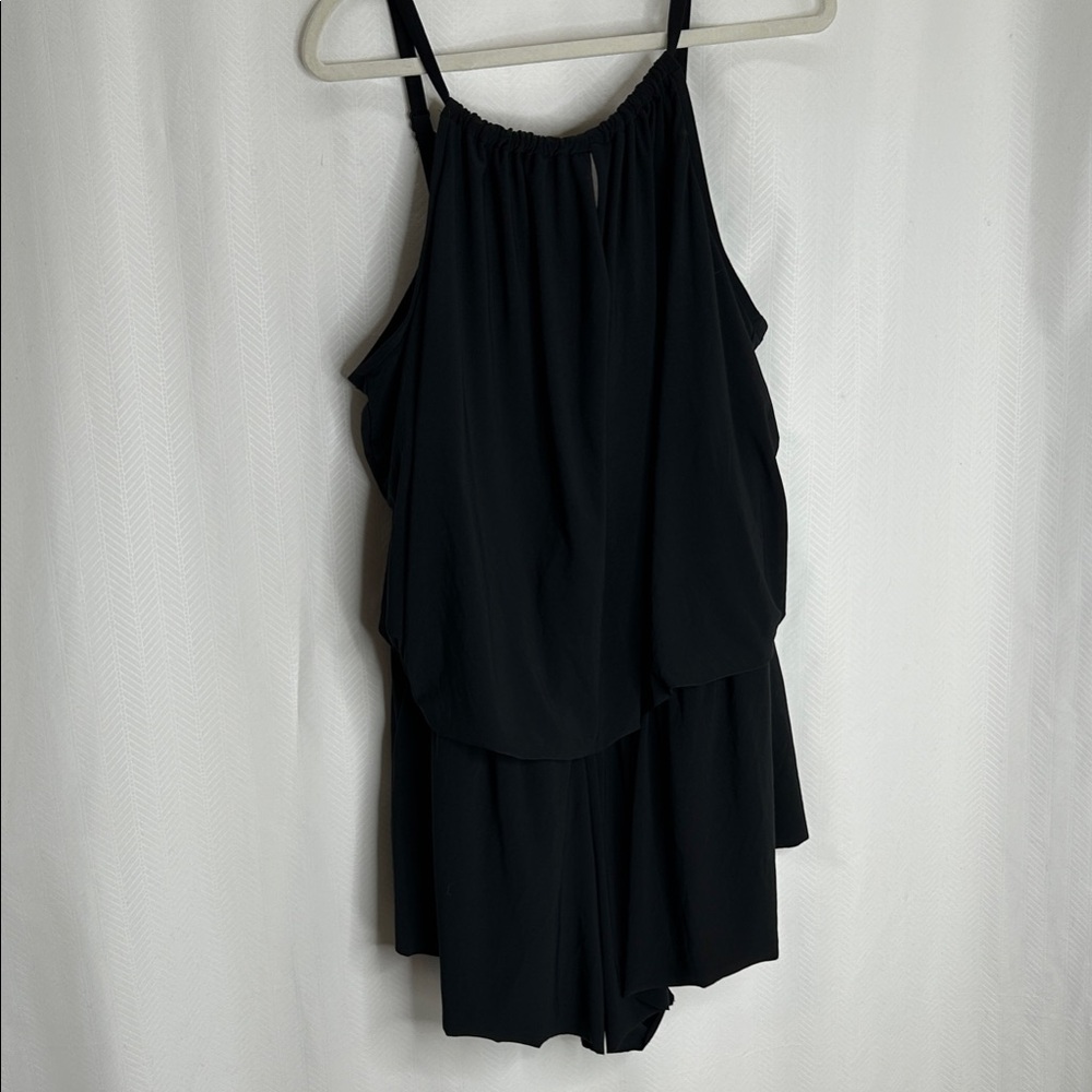 Aqua Green Elegant Black swim Romper size 26w
